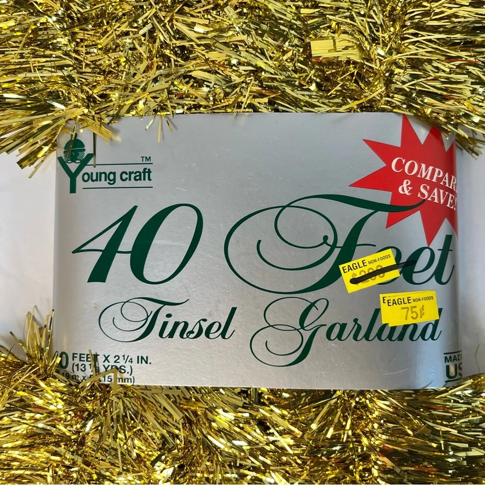 Gold Tinsel‎ Garland - 40 Feet